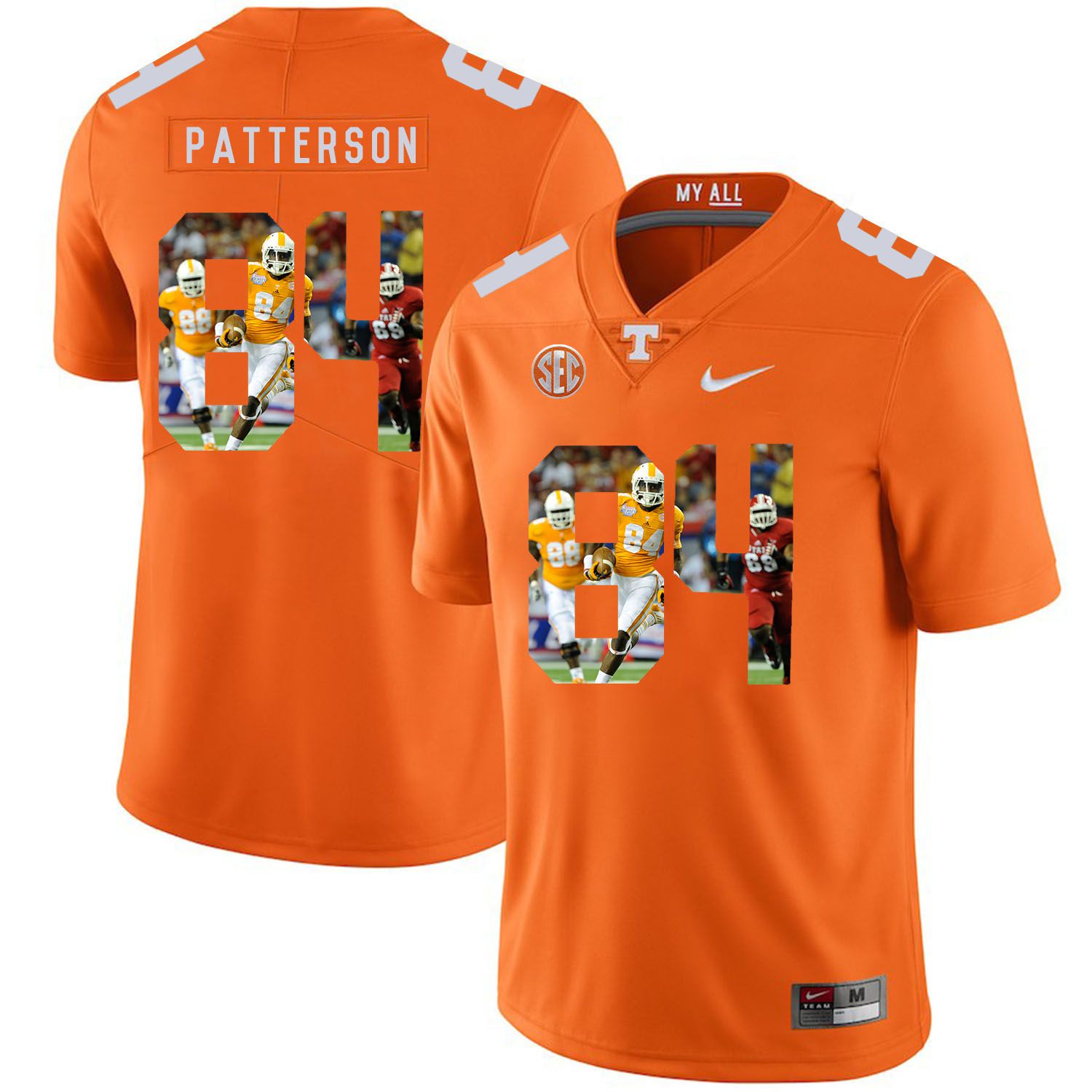 Men Tennessee Volunteers #84 Patterson Orange Fashion Edition Customized NCAA Jerseys